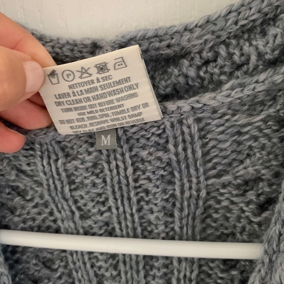 Carraigdonn Made in Ireland Rare Merino Wool Sweater‎ open cardigan vest gray M - Picture 4 of 12